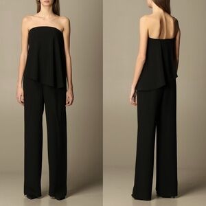 NWT Emporio Armani Strapless Straight Leg Jumpsuit in Black Sz. 40